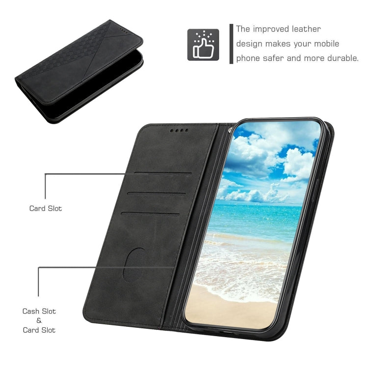 For Motorola Moto G Stylus 5G 2024 Diamond Splicing Skin Feel Magnetic Leather Phone Case(Black) - Motorola Cases by PMC Jewellery | Online Shopping South Africa | PMC Jewellery | Buy Now Pay Later Mobicred