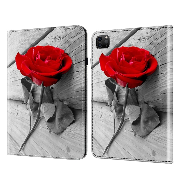 For iPad Air 11 2024 / Pro 11 2022 Crystal Texture Painted Leather Tablet Case(Rose) - iPad Pro 11 (2022/2021) Cases by PMC TechLife | Online Shopping South Africa | PMC TechLife | Buy Now Pay Later Mobicred