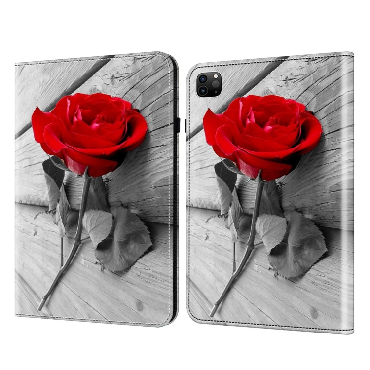 For iPad Air 13 2024 / Pro 12.9 2022 Crystal Texture Painted Leather Tablet Case(Rose) - iPad Pro 12.9 (2022/2021) Cases by PMC TechLife | Online Shopping South Africa | PMC TechLife | Buy Now Pay Later Mobicred