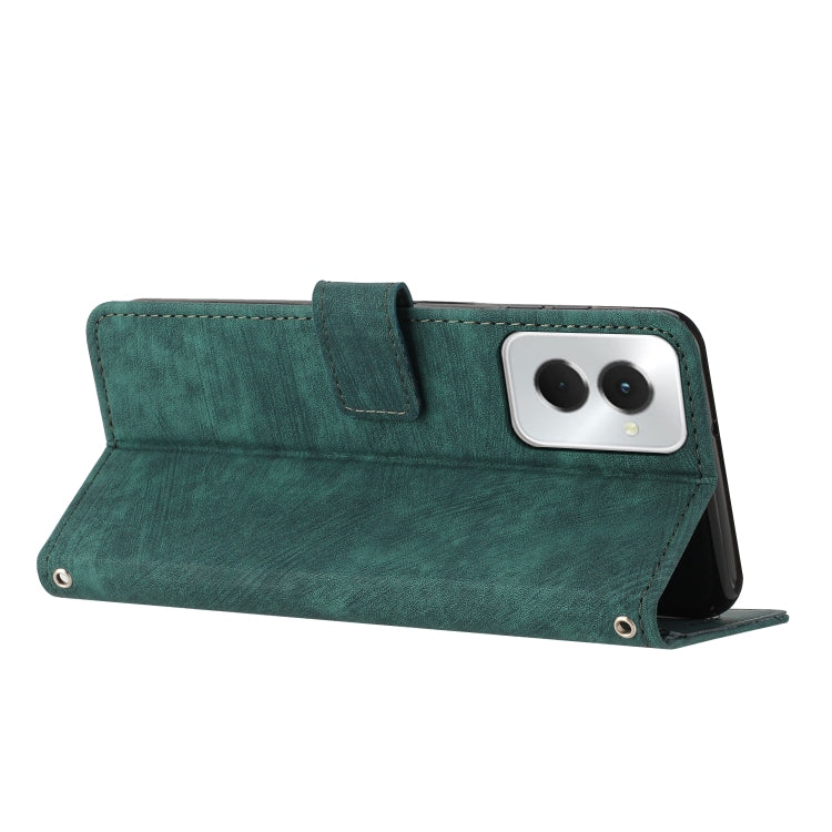 For Motorola Moto G Power 5G 2024 Skin Feel Stripe Pattern Leather Phone Case with Lanyard(Green) - Motorola Cases by PMC Jewellery | Online Shopping South Africa | PMC Jewellery | Buy Now Pay Later Mobicred