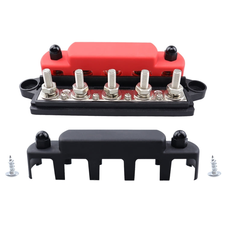 CP-4132 RV / Yacht M6 5-stud Double Row Busbar(Red Black) - Fuse by PMC TechLife | Online Shopping South Africa | PMC TechLife | Buy Now Pay Later Mobicred