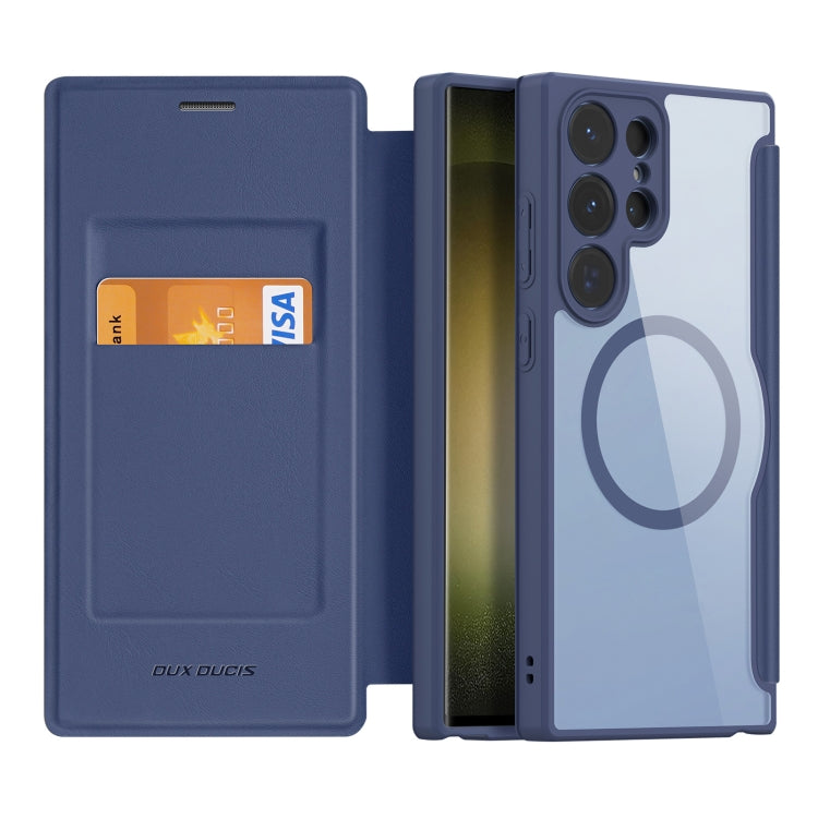 For Samsung Galaxy S23 Ultra 5G DUX DUCIS Skin X Pro Series Magsafe PC + TPU Phone Leather Case(Blue) - Galaxy S23 Ultra 5G Cases by DUX DUCIS | Online Shopping South Africa | PMC TechLife | Buy Now Pay Later Mobicred