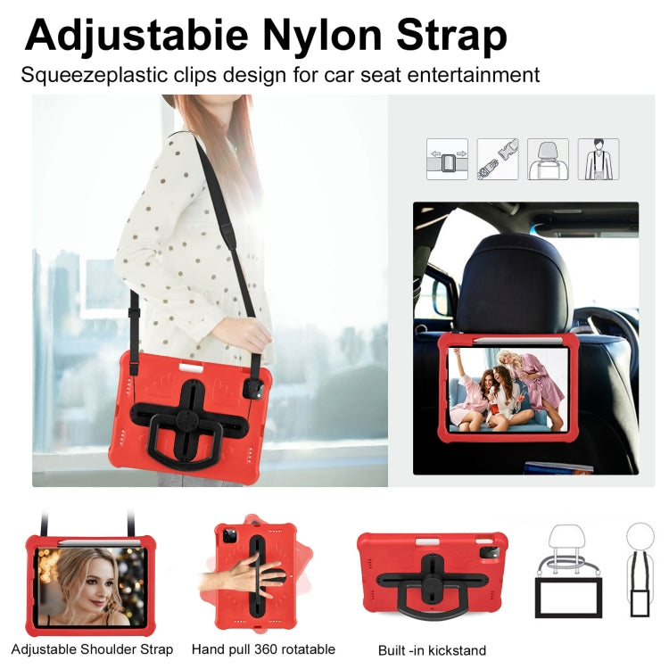 For iPad Pro 11 2024 Shield 360 Rotation Handle EVA Shockproof PC Tablet Case(Red Black) - iPad Pro 11 2024 Cases by PMC TechLife | Online Shopping South Africa | PMC TechLife | Buy Now Pay Later Mobicred