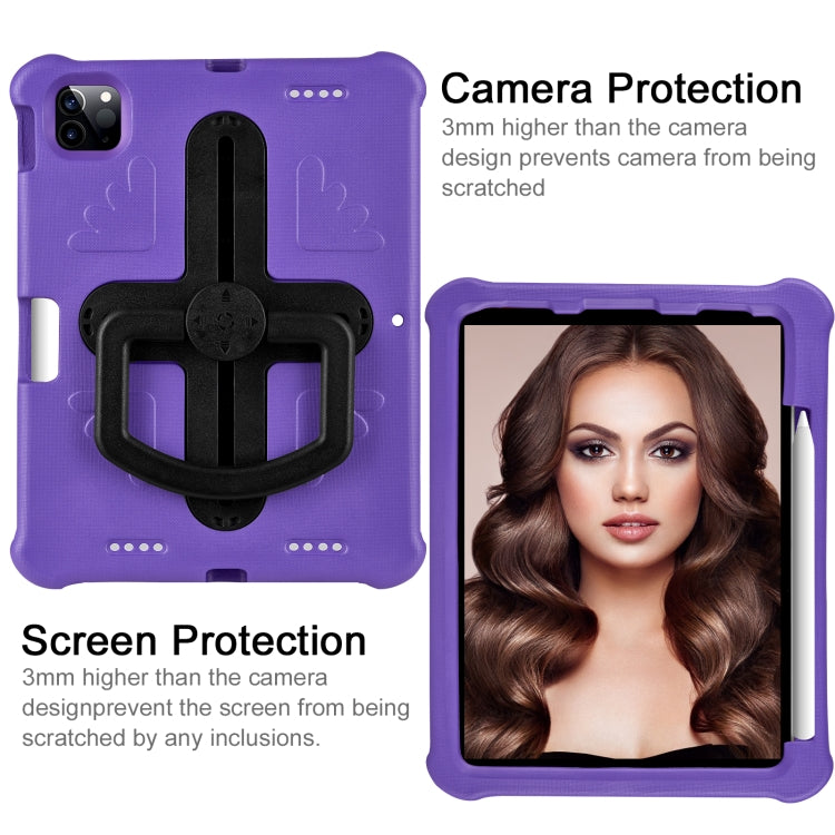 For iPad Pro 11 2024 Shield 360 Rotation Handle EVA Shockproof PC Tablet Case(Purple Black) - iPad Pro 11 2024 Cases by PMC TechLife | Online Shopping South Africa | PMC TechLife | Buy Now Pay Later Mobicred