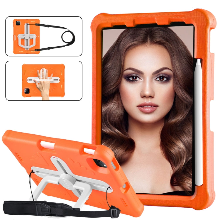 For iPad Pro 11 2024 Shield 360 Rotation Handle EVA Shockproof PC Tablet Case(Orange Beige) - iPad Pro 11 2024 Cases by PMC TechLife | Online Shopping South Africa | PMC TechLife | Buy Now Pay Later Mobicred