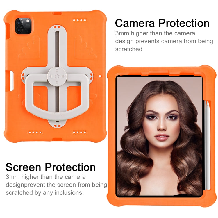 For iPad Pro 11 2024 Shield 360 Rotation Handle EVA Shockproof PC Tablet Case(Orange Beige) - iPad Pro 11 2024 Cases by PMC TechLife | Online Shopping South Africa | PMC TechLife | Buy Now Pay Later Mobicred