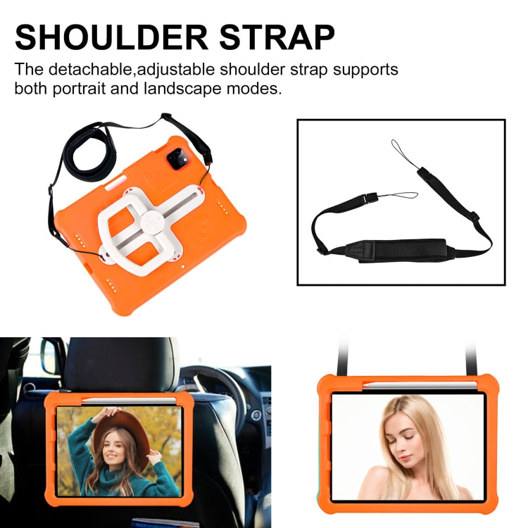 For iPad Pro 11 2024 Shield 360 Rotation Handle EVA Shockproof PC Tablet Case(Orange Beige) - iPad Pro 11 2024 Cases by PMC TechLife | Online Shopping South Africa | PMC TechLife | Buy Now Pay Later Mobicred