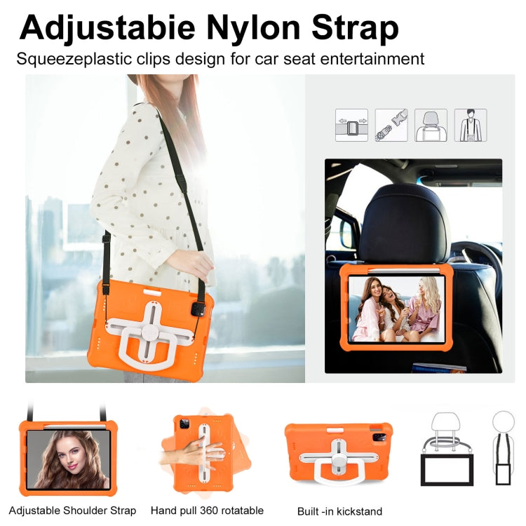 For iPad Pro 11 2024 Shield 360 Rotation Handle EVA Shockproof PC Tablet Case(Orange Beige) - iPad Pro 11 2024 Cases by PMC TechLife | Online Shopping South Africa | PMC TechLife | Buy Now Pay Later Mobicred