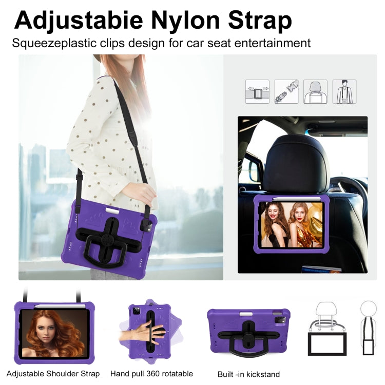 For iPad Air 11 2024 Shield 360 Rotation Handle EVA Shockproof PC Tablet Case(Purple Black) - iPad Air 11 2024 Cases by PMC TechLife | Online Shopping South Africa | PMC TechLife | Buy Now Pay Later Mobicred