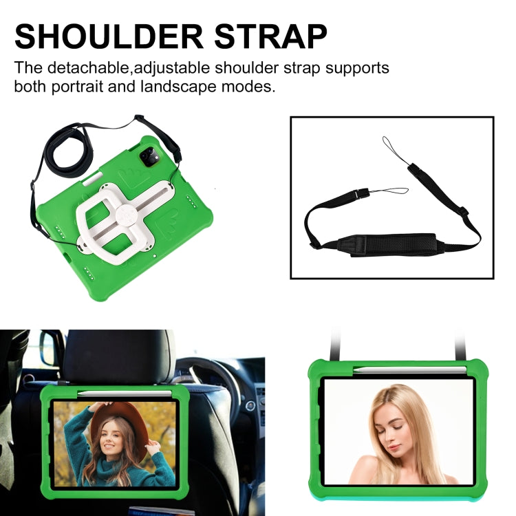 For iPad Air 11 2024 Shield 360 Rotation Handle EVA Shockproof PC Tablet Case(Green Beige) - iPad Air 11 2024 Cases by PMC TechLife | Online Shopping South Africa | PMC TechLife | Buy Now Pay Later Mobicred