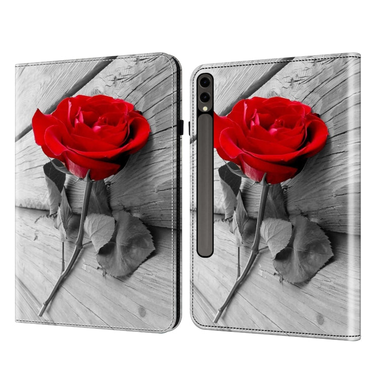 For Samsung Galaxy Tab S9+ / S9 FE+ Crystal Texture Painted Leather Tablet Case(Rose) - free shipping - PMC Jewellery - Order now!