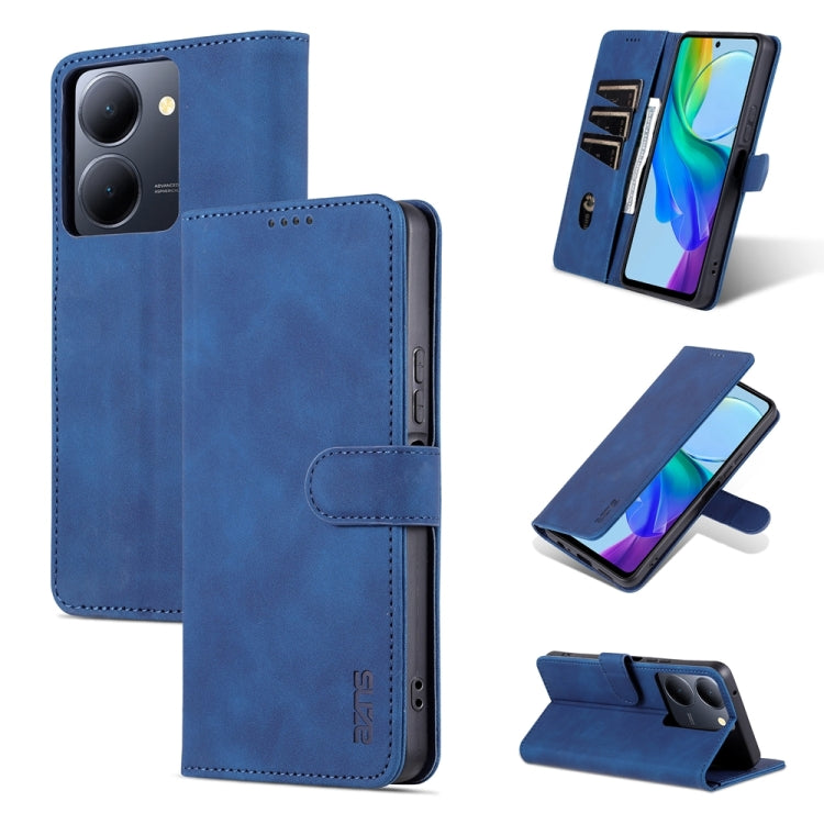 For vivo Y78 5G / Y36 / Y27 5G AZNS Skin Feel Calf Texture Flip Leather Phone Case(Blue) - vivo Cases by AZNS | Online Shopping South Africa | PMC TechLife | Buy Now Pay Later Mobicred