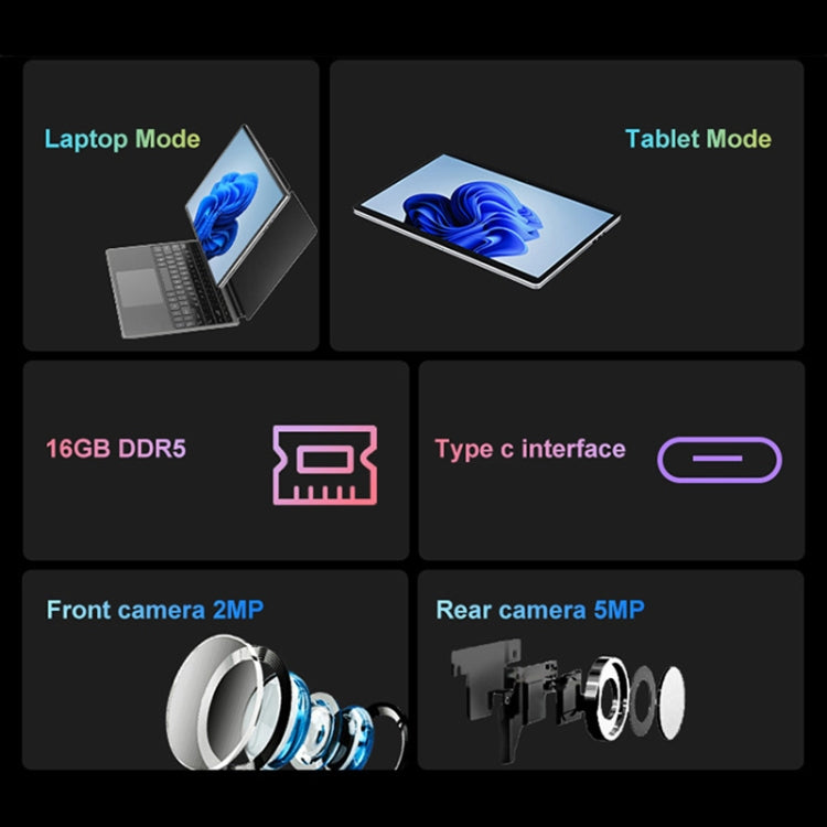 Pipo W14 14.1 inch 2 in 1 Tablet PC, 16GB+256GB, Windows 11 Intel Alder Lake N100 Quad Core, with Keyboard Leather Case - Others by PiPo | Online Shopping South Africa | PMC TechLife | Buy Now Pay Later Mobicred