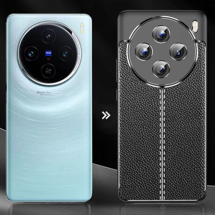 For vivo X100 Litchi Texture Shockproof TPU Phone Case(Black) - vivo Cases by imak | Online Shopping South Africa | PMC TechLife | Buy Now Pay Later Mobicred