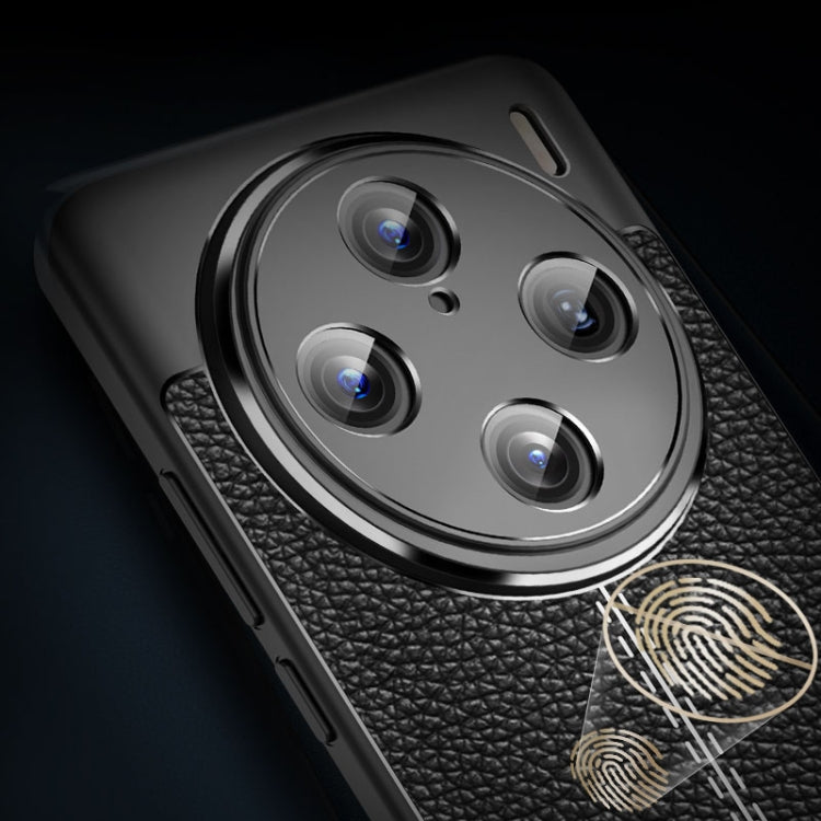 For vivo X100 Pro Litchi Texture Shockproof TPU Phone Case(Black) - vivo Tempered Glass by imak | Online Shopping South Africa | PMC TechLife | Buy Now Pay Later Mobicred