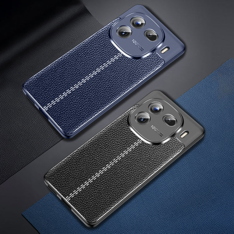 For vivo iQOO 12 Litchi Texture Shockproof TPU Phone Case(Blue) - iQOO 12 Cases by PMC TechLife | Online Shopping South Africa | PMC TechLife | Buy Now Pay Later Mobicred