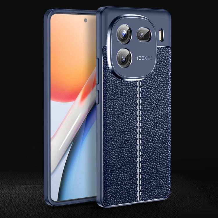 For vivo iQOO 12 Pro Litchi Texture Shockproof TPU Phone Case(Blue) - iQOO 12 Pro Cases by PMC TechLife | Online Shopping South Africa | PMC TechLife | Buy Now Pay Later Mobicred