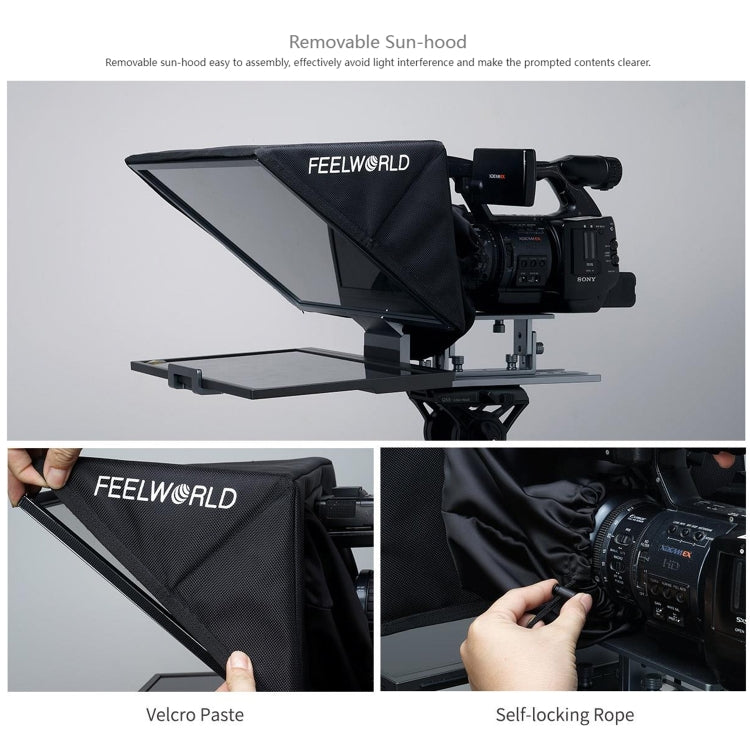 FEELWORLD TP16 16 inch Tablet Horizontal Vertical Prompting Folding Teleprompter, Bluetooth Remote Control(Black) - free shipping - PMC TechLife - Order now!