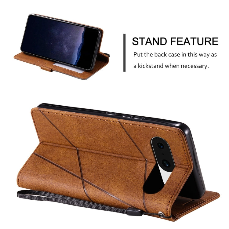 For Google Pixel 9 Skin Feel Splicing Leather Phone Case(Brown) - Google Cases by PMC TechLife | Online Shopping South Africa | PMC TechLife | Buy Now Pay Later Mobicred