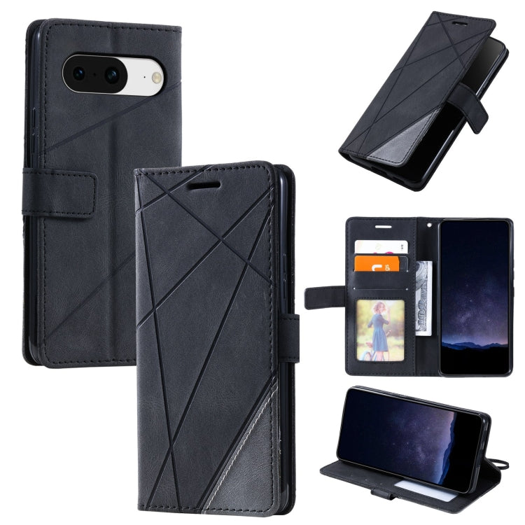 For Google Pixel 9 Skin Feel Splicing Leather Phone Case(Black) - Google Cases by PMC TechLife | Online Shopping South Africa | PMC TechLife | Buy Now Pay Later Mobicred