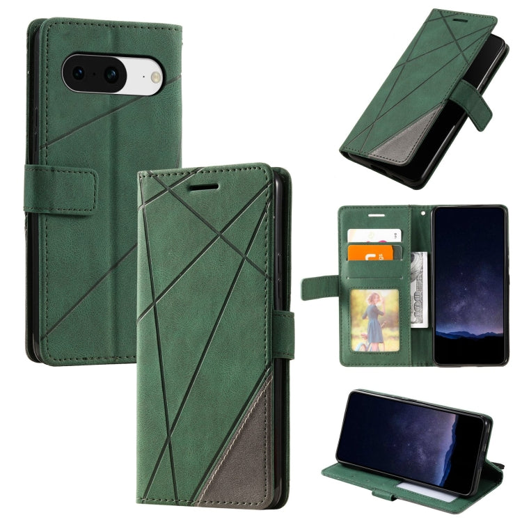 For Google Pixel 9 Skin Feel Splicing Leather Phone Case(Green) - Google Cases by PMC TechLife | Online Shopping South Africa | PMC TechLife | Buy Now Pay Later Mobicred