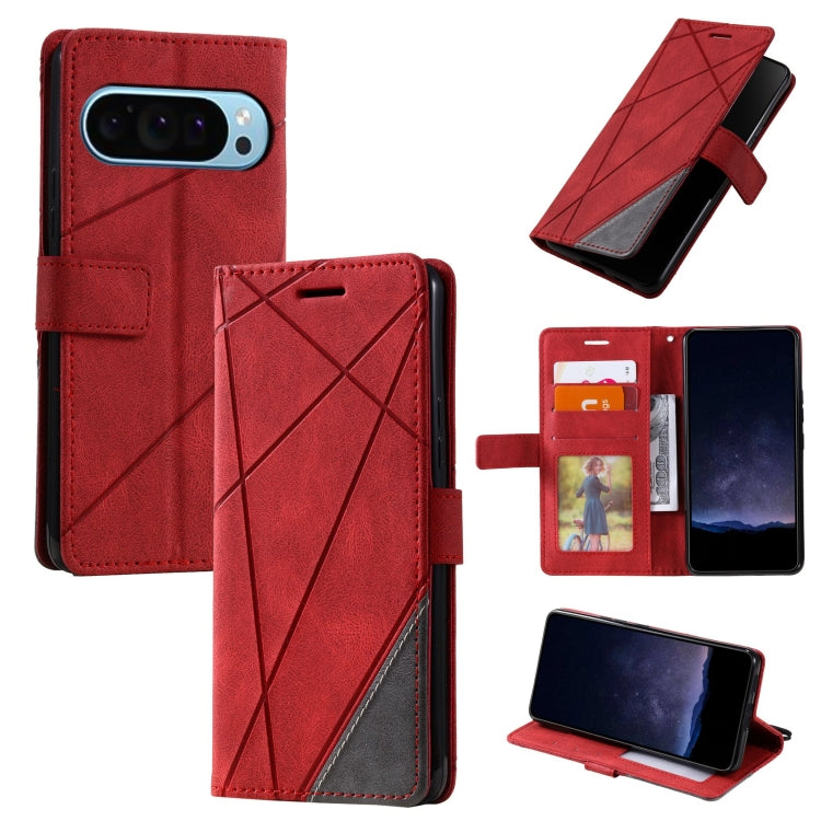 For Google Pixel 9 Pro Skin Feel Splicing Leather Phone Case(Red) - Google Cases by PMC TechLife | Online Shopping South Africa | PMC TechLife | Buy Now Pay Later Mobicred