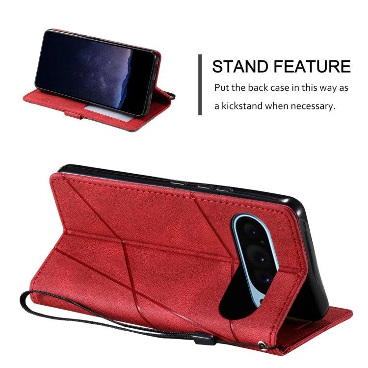 For Google Pixel 9 Pro Skin Feel Splicing Leather Phone Case(Red) - Google Cases by PMC TechLife | Online Shopping South Africa | PMC TechLife | Buy Now Pay Later Mobicred