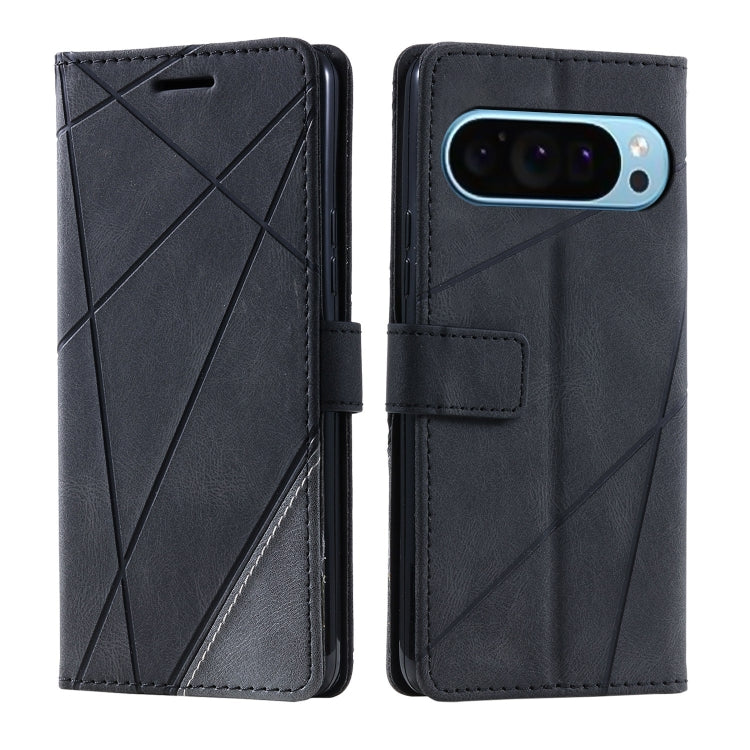 For Google Pixel 9 Pro Skin Feel Splicing Leather Phone Case(Black) - Google Cases by PMC TechLife | Online Shopping South Africa | PMC TechLife | Buy Now Pay Later Mobicred