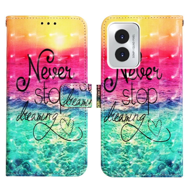 For Motorola Moto G Play 4G 2024 3D Painting Horizontal Flip Leather Phone Case(Chasing Dreams) - Motorola Cases by PMC Jewellery | Online Shopping South Africa | PMC Jewellery | Buy Now Pay Later Mobicred