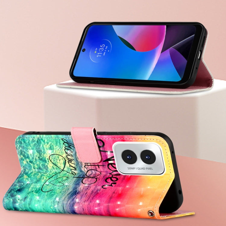 For Motorola Moto G Play 4G 2024 3D Painting Horizontal Flip Leather Phone Case(Chasing Dreams) - Motorola Cases by PMC Jewellery | Online Shopping South Africa | PMC Jewellery | Buy Now Pay Later Mobicred