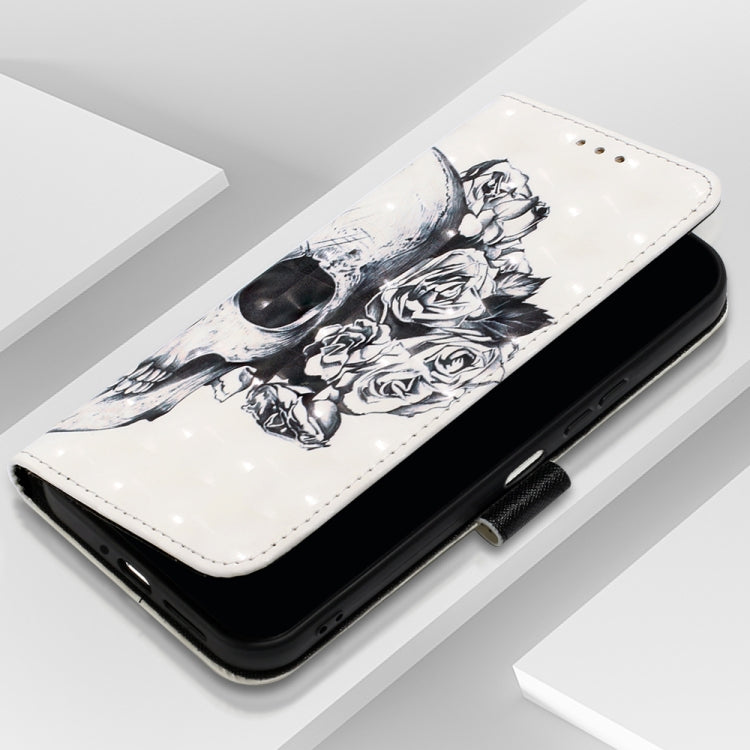 For Motorola Moto G Play 4G 2024 3D Painting Horizontal Flip Leather Phone Case(Skull) - Motorola Cases by PMC Jewellery | Online Shopping South Africa | PMC Jewellery | Buy Now Pay Later Mobicred