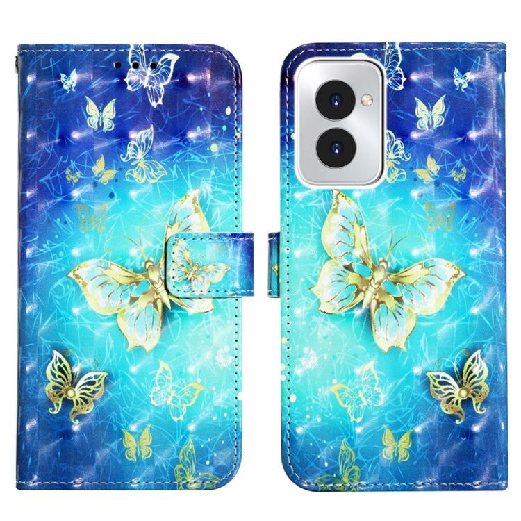 For Motorola Moto G Power 5G 2024 3D Painting Horizontal Flip Leather Phone Case(Golden Butterfly) - Motorola Cases by PMC Jewellery | Online Shopping South Africa | PMC Jewellery | Buy Now Pay Later Mobicred