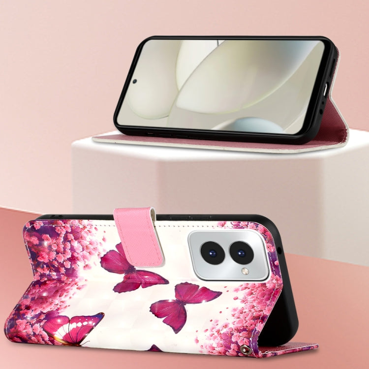 For Motorola Moto G Power 5G 2024 3D Painting Horizontal Flip Leather Phone Case(Rose Butterfly) - Motorola Cases by PMC Jewellery | Online Shopping South Africa | PMC Jewellery | Buy Now Pay Later Mobicred