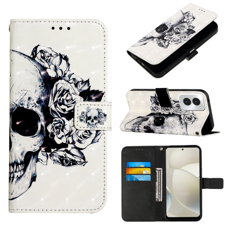 For Motorola Moto G Power 5G 2024 3D Painting Horizontal Flip Leather Phone Case(Skull) - Motorola Cases by PMC Jewellery | Online Shopping South Africa | PMC Jewellery | Buy Now Pay Later Mobicred