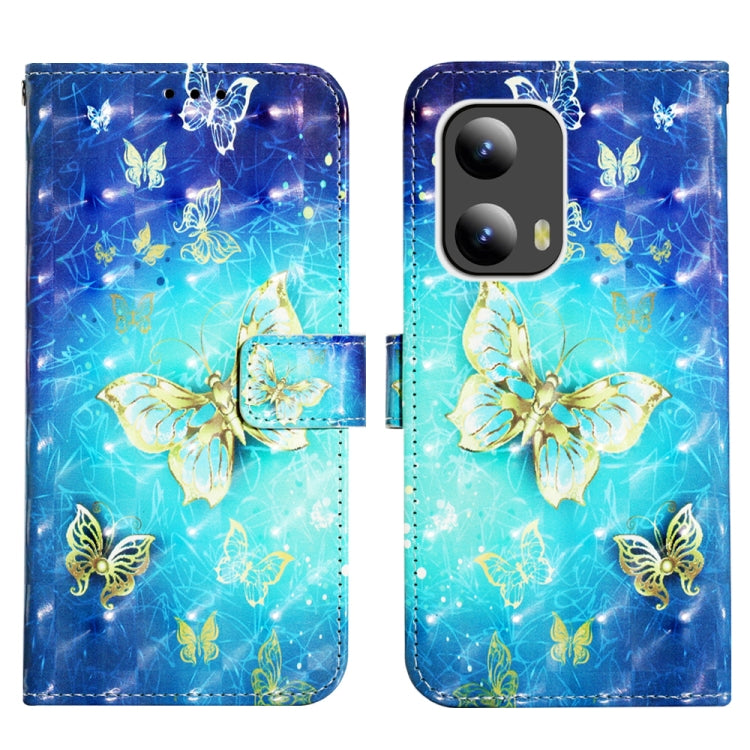 For Motorola Moto G Play 5G 2024 3D Painting Horizontal Flip Leather Phone Case(Golden Butterfly) - Motorola Cases by PMC Jewellery | Online Shopping South Africa | PMC Jewellery | Buy Now Pay Later Mobicred