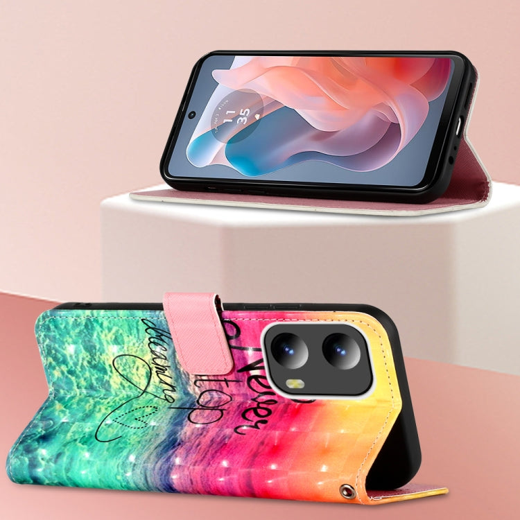 For Motorola Moto G Play 5G 2024 3D Painting Horizontal Flip Leather Phone Case(Chasing Dreams) - Motorola Cases by PMC Jewellery | Online Shopping South Africa | PMC Jewellery | Buy Now Pay Later Mobicred