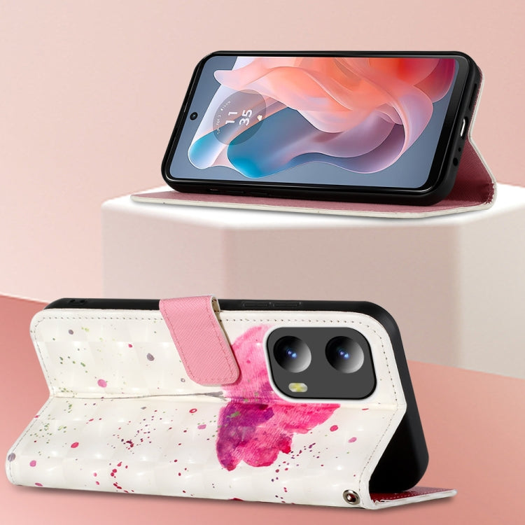 For Motorola Moto G Play 5G 2024 3D Painting Horizontal Flip Leather Phone Case(Flower) - Motorola Cases by PMC Jewellery | Online Shopping South Africa | PMC Jewellery | Buy Now Pay Later Mobicred
