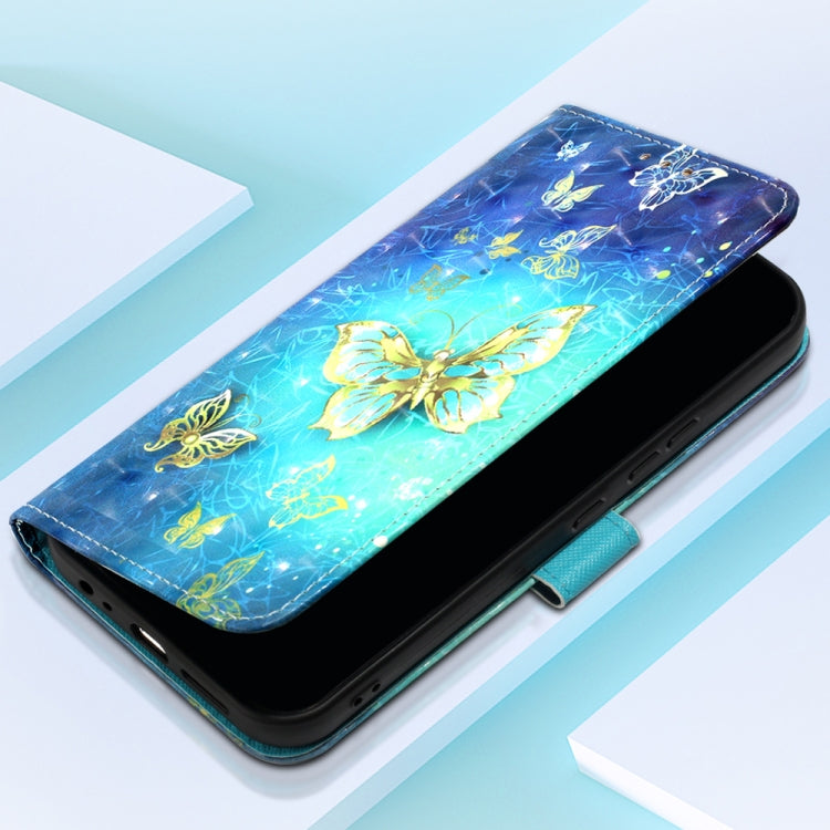 For Motorola Moto G Stylus 5G 2024 3D Painting Horizontal Flip Leather Phone Case(Golden Butterfly) - Motorola Cases by PMC Jewellery | Online Shopping South Africa | PMC Jewellery | Buy Now Pay Later Mobicred