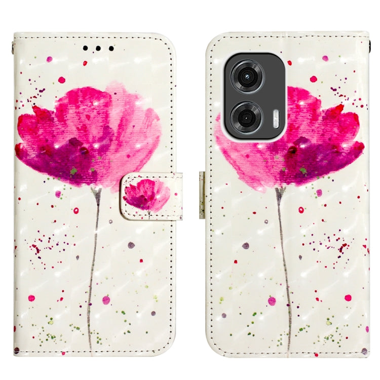 For Motorola Moto G Stylus 5G 2024 3D Painting Horizontal Flip Leather Phone Case(Flower) - Motorola Cases by PMC Jewellery | Online Shopping South Africa | PMC Jewellery | Buy Now Pay Later Mobicred