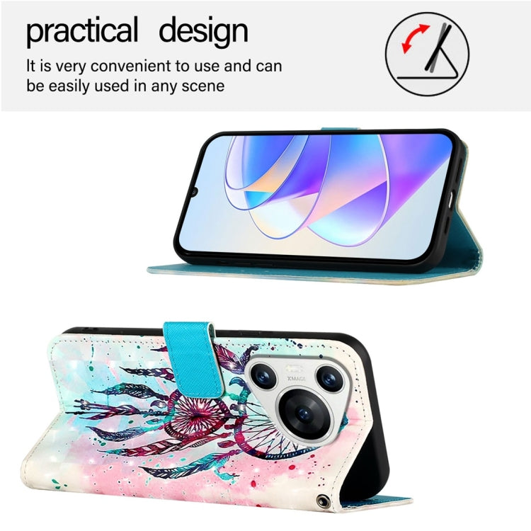 For Huawei Pura 70 3D Painting Horizontal Flip Leather Phone Case(Color Drop Wind Chimes) - free shipping - PMC Jewellery - Order now!