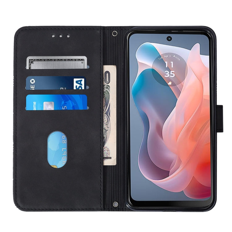 For Motorola Moto G Play 5G 2024 Crossbody 3D Embossed Flip Leather Phone Case(Black) - Motorola Cases by PMC Jewellery | Online Shopping South Africa | PMC Jewellery | Buy Now Pay Later Mobicred