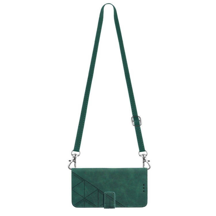 For Motorola Moto G Play 5G 2024 Crossbody 3D Embossed Flip Leather Phone Case(Dark Green) - Motorola Cases by PMC Jewellery | Online Shopping South Africa | PMC Jewellery | Buy Now Pay Later Mobicred