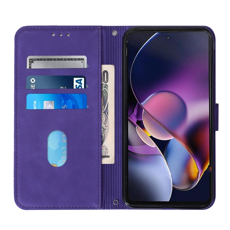For Motorola Moto G Stylus 5G 2024 Crossbody 3D Embossed Flip Leather Phone Case(Purple) - Motorola Cases by PMC Jewellery | Online Shopping South Africa | PMC Jewellery | Buy Now Pay Later Mobicred