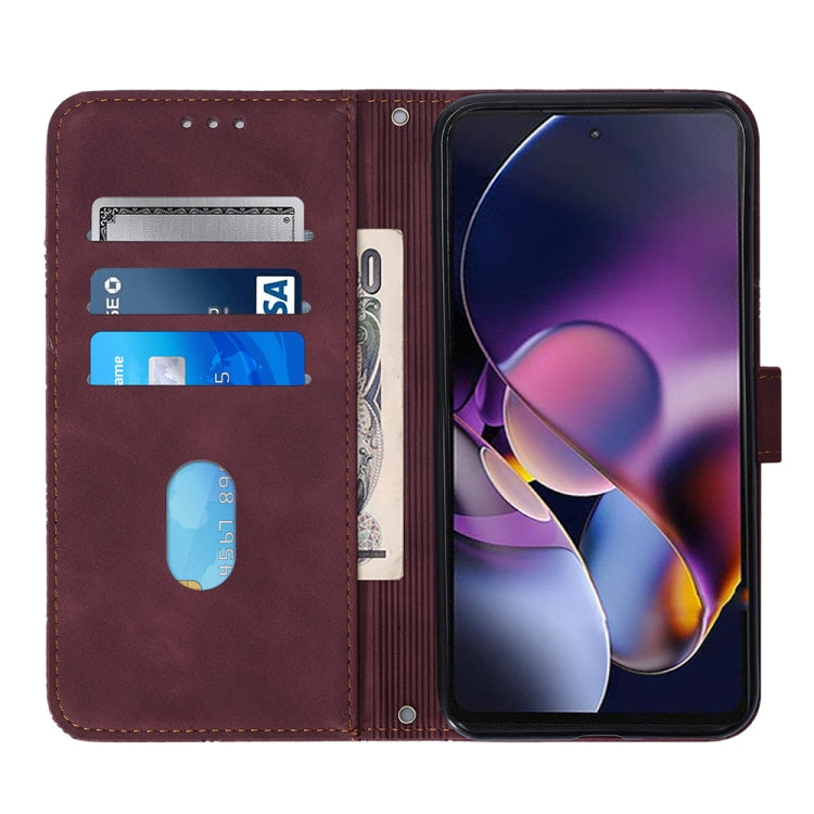 For Motorola Moto G Stylus 5G 2024 Crossbody 3D Embossed Flip Leather Phone Case(Wine Red) - Motorola Cases by PMC Jewellery | Online Shopping South Africa | PMC Jewellery | Buy Now Pay Later Mobicred