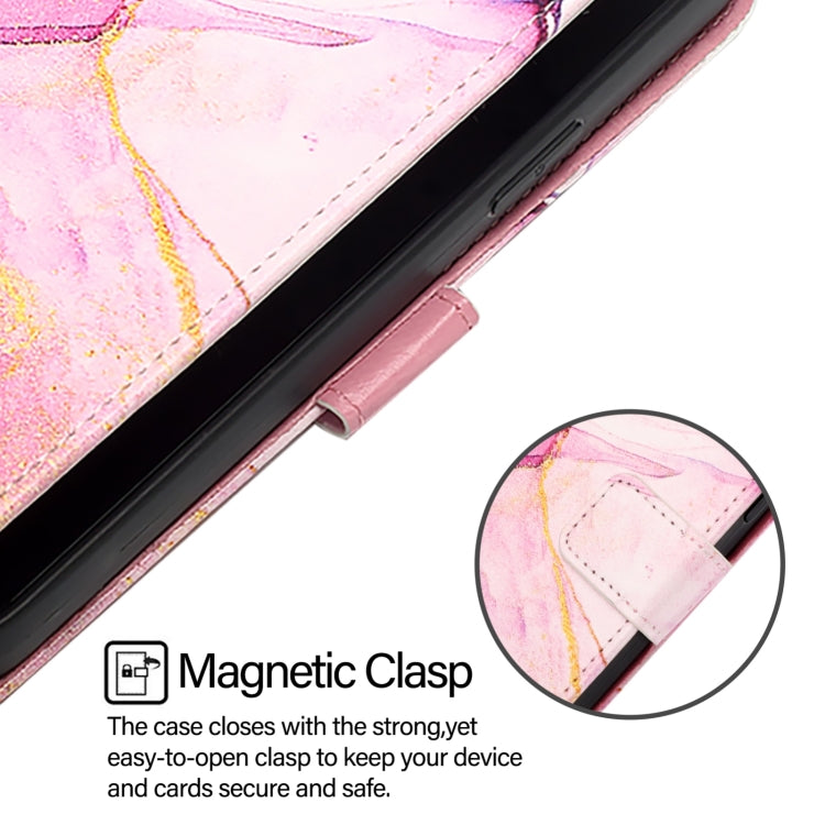 For Huawei Pura 70 Pro / 70 Pro+ PT003 Marble Pattern Flip Leather Phone Case(LS001 Pink Purple Gold) - Huawei Cases by PMC Jewellery | Online Shopping South Africa | PMC Jewellery | Buy Now Pay Later Mobicred