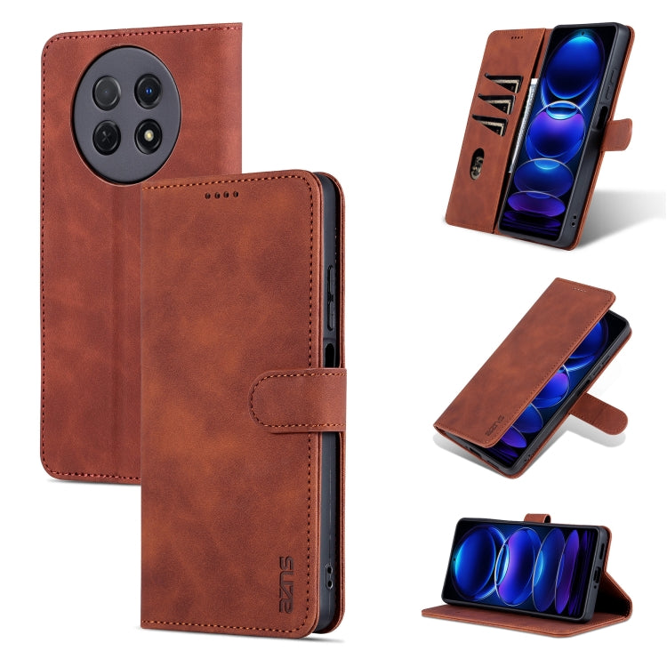 For Huawei Enjoy 60X/nova Y91 AZNS Skin Feel Calf Texture Flip Leather Phone Case(Brown) - Huawei Cases by AZNS | Online Shopping South Africa | PMC TechLife | Buy Now Pay Later Mobicred