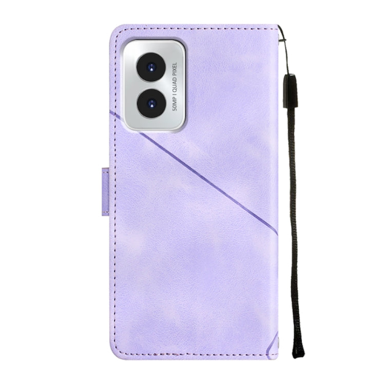 For Motorola Moto G Play 4G 2024 Skin Feel Embossed Leather Phone Case(Light Purple) - Motorola Cases by PMC Jewellery | Online Shopping South Africa | PMC Jewellery | Buy Now Pay Later Mobicred