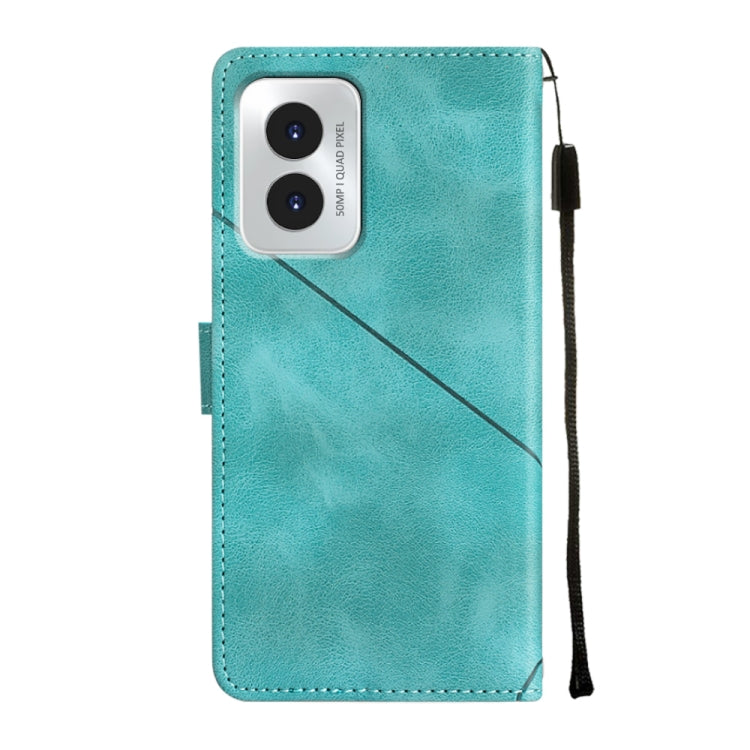 For Motorola Moto G Play 4G 2024 Skin Feel Embossed Leather Phone Case(Green) - Motorola Cases by PMC Jewellery | Online Shopping South Africa | PMC Jewellery | Buy Now Pay Later Mobicred