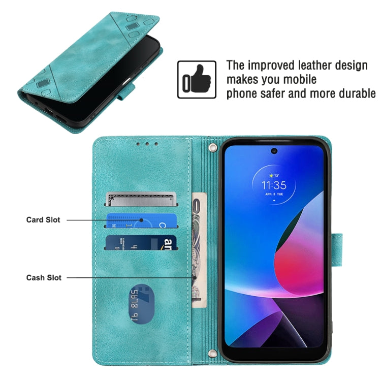 For Motorola Moto G Play 4G 2024 Skin Feel Embossed Leather Phone Case(Green) - Motorola Cases by PMC Jewellery | Online Shopping South Africa | PMC Jewellery | Buy Now Pay Later Mobicred
