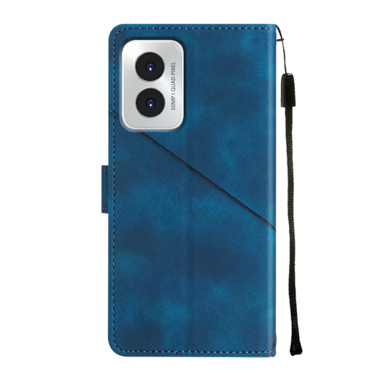 For Motorola Moto G Play 4G 2024 Skin Feel Embossed Leather Phone Case(Blue) - Motorola Cases by PMC Jewellery | Online Shopping South Africa | PMC Jewellery | Buy Now Pay Later Mobicred